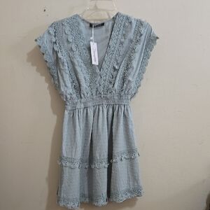 Simplee Boho Mint Green Casual Dress Sz Small NWT